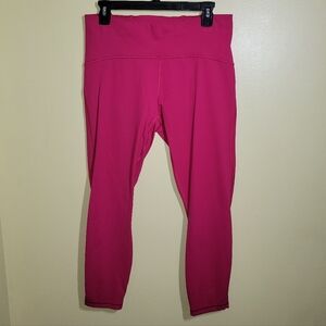 Lululemon High Rise Cropped Pink Mesh Side Pants 12